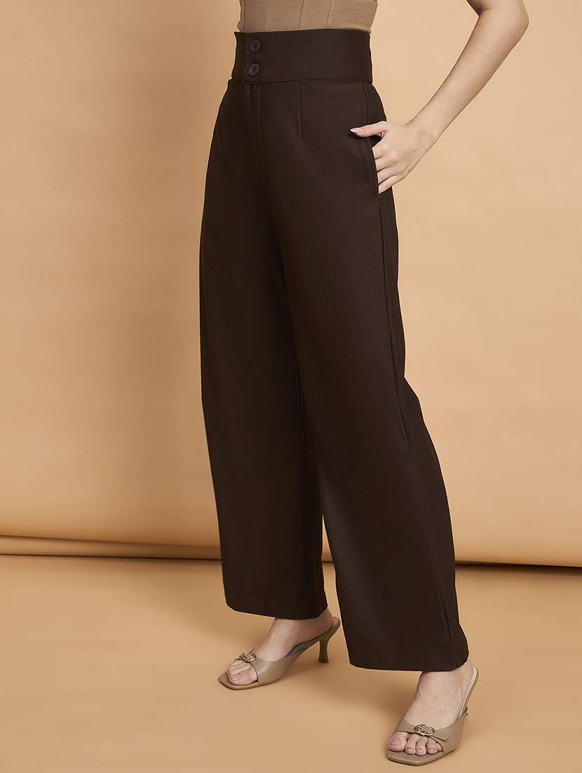 women pack of 2 solid straight trouser - 22187165 -  Standard Image - 2