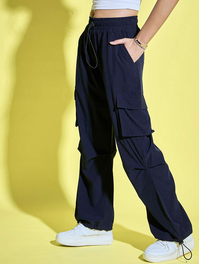 Women Pack Of 2 Solid High Rise Cargo - 22187196 -  Standard Image - 2