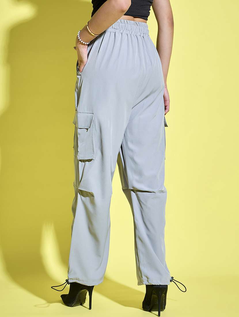 women pack of 2 solid high rise cargo - 22187198 -  Standard Image - 2