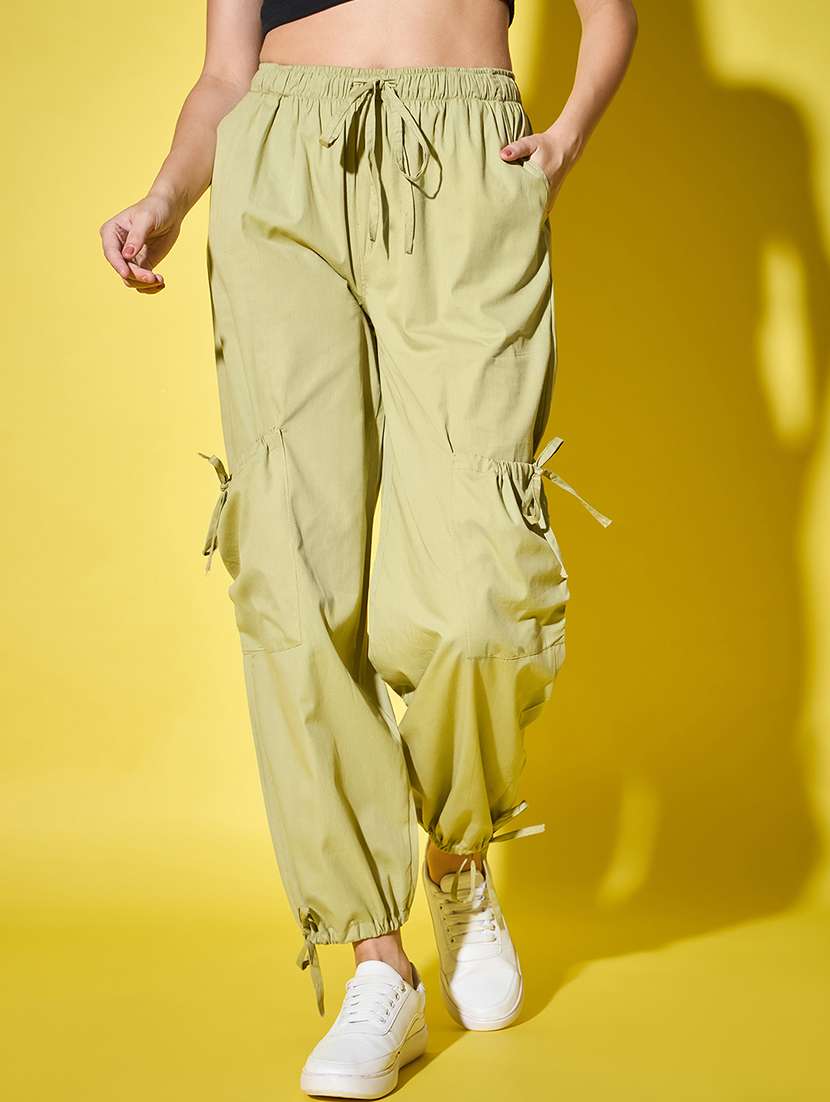 women pack of 2 solid high rise cargo - 22187212 -  Standard Image - 2