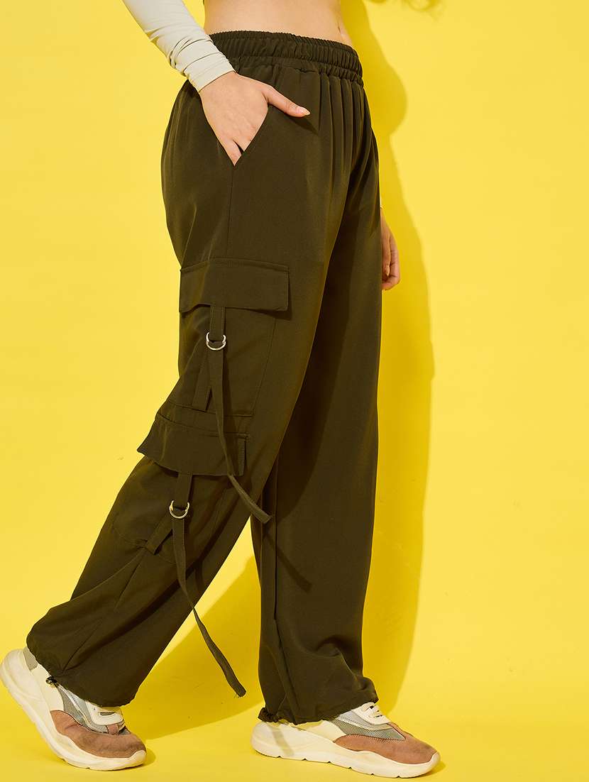 women pack of 2 solid mid rise cargo - 22187223 -  Standard Image - 2