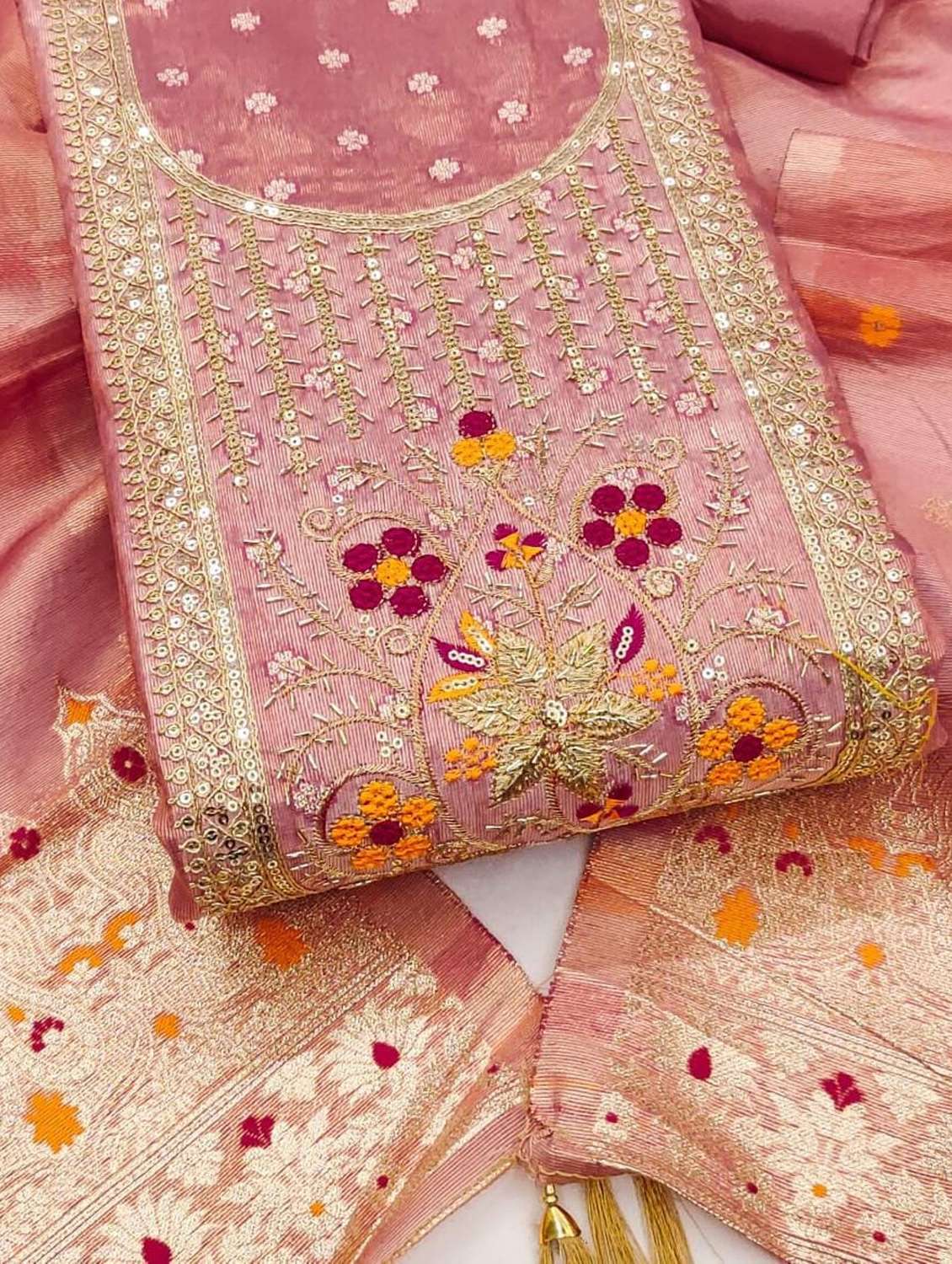 women self design embroidered unstitched suit set - 22187240 -  Standard Image - 2