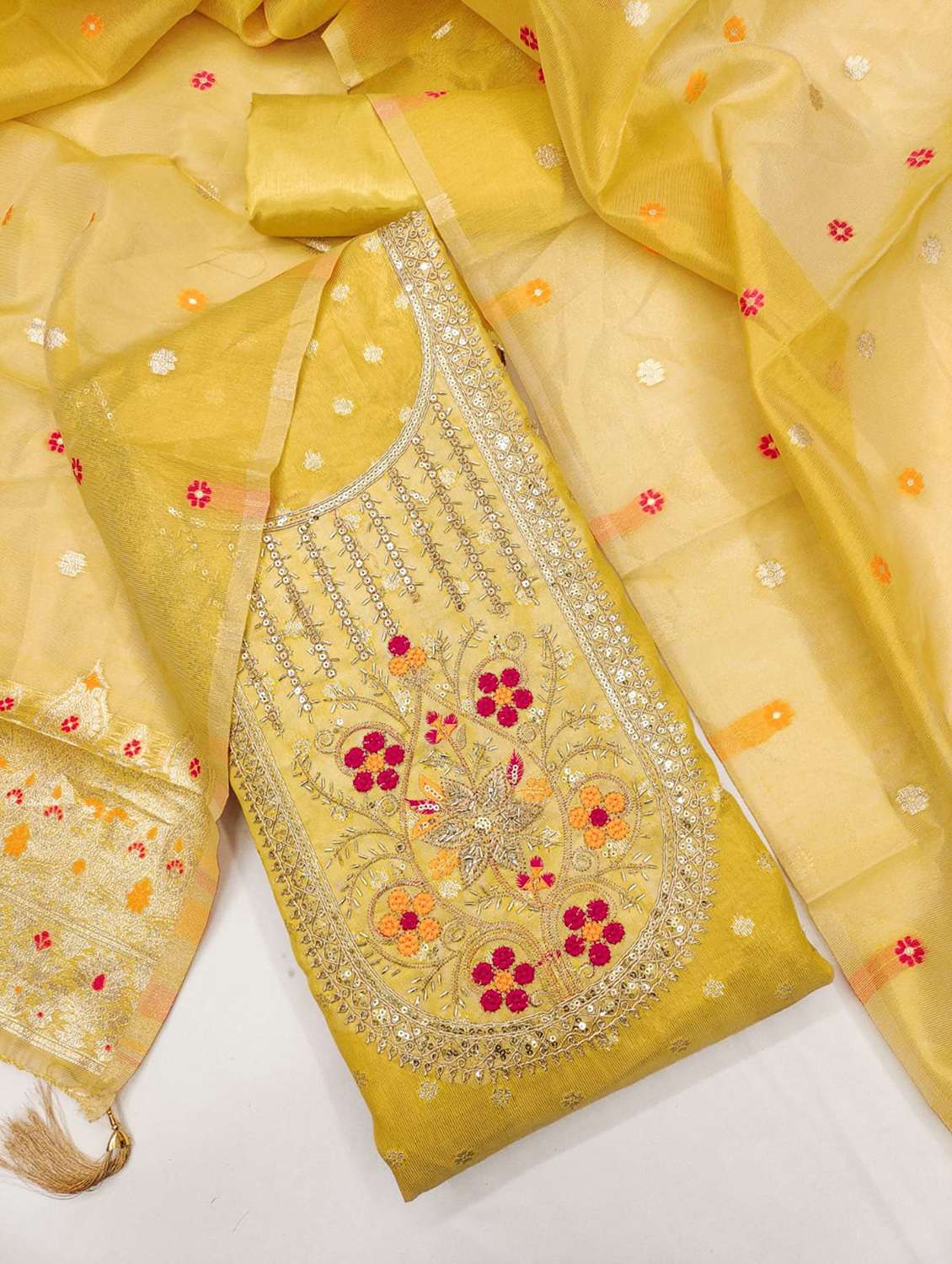 women self design embroidered unstitched suit set - 22187241 -  Standard Image - 2