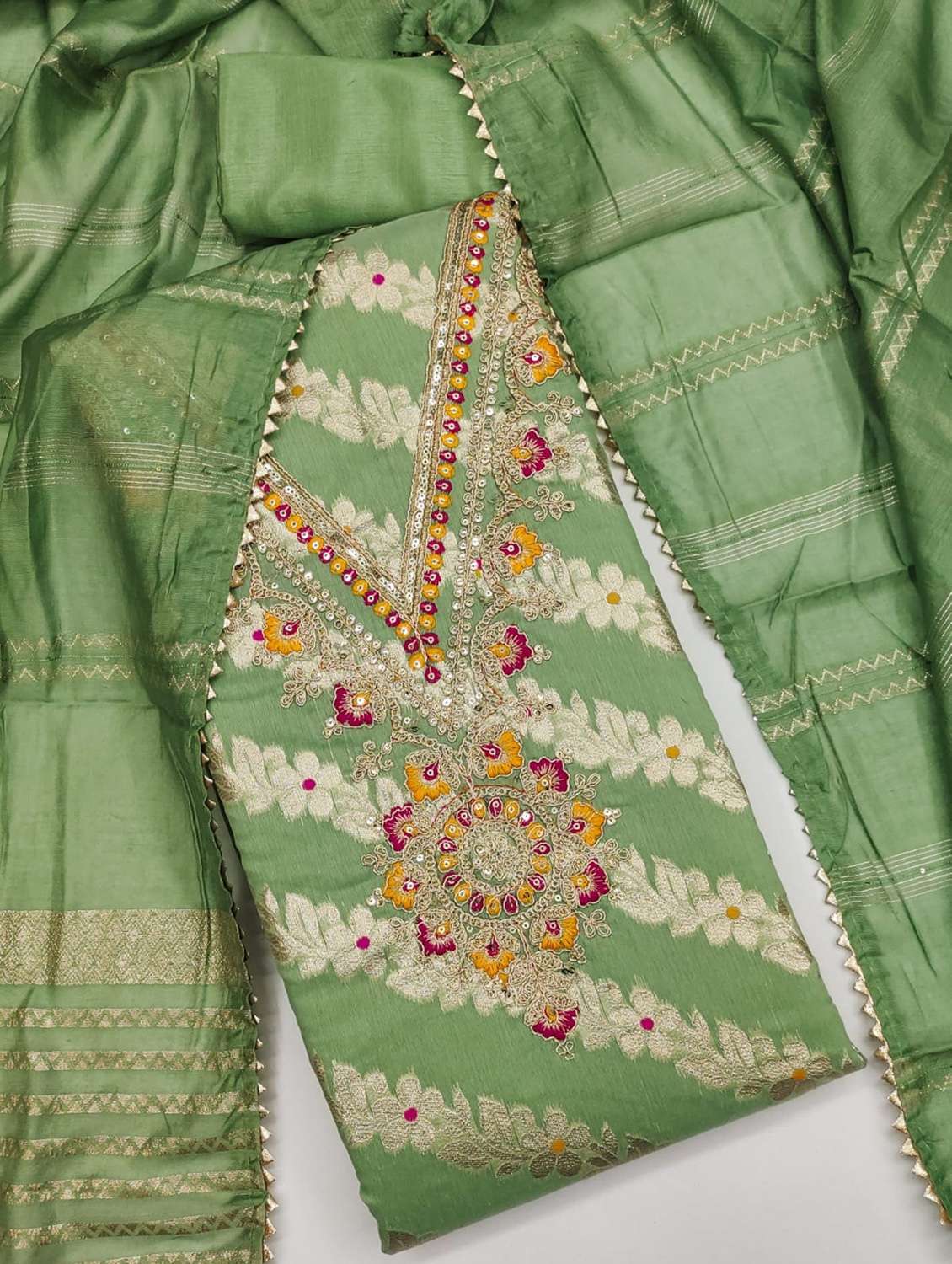 women self design embroidered unstitched suit set - 22187255 -  Standard Image - 2