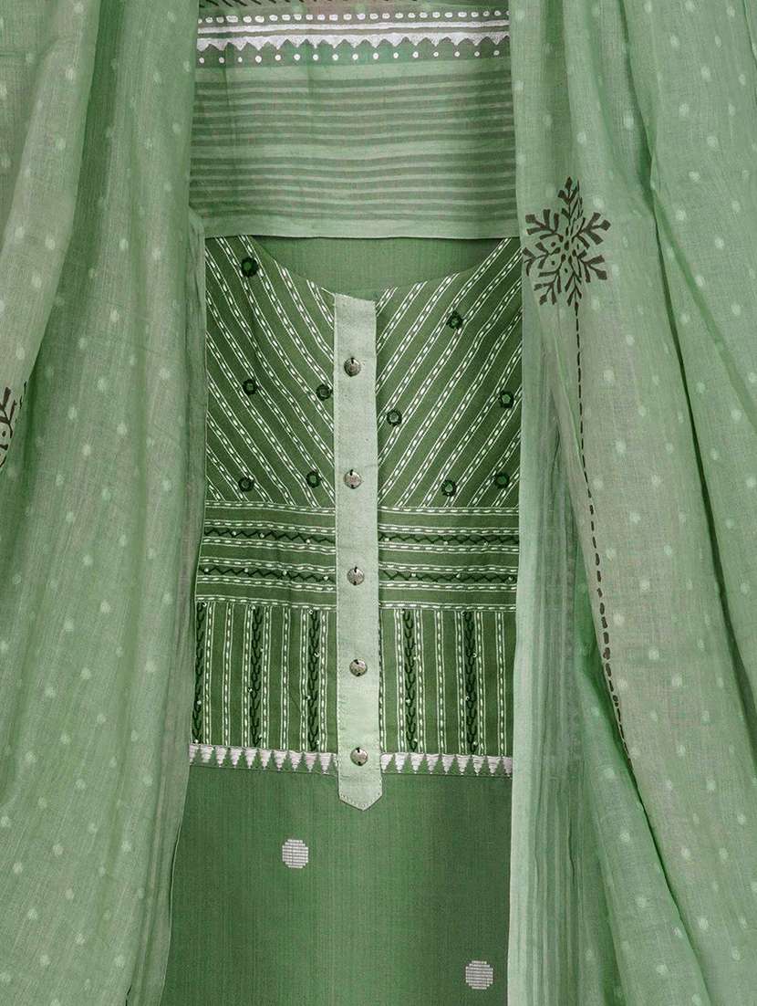 women solid with work embroidered unstitched suit set - 22187273 -  Standard Image - 2