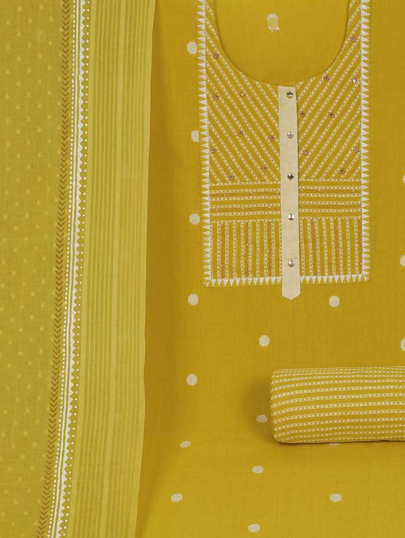 women solid with work embroidered unstitched suit set - 22187275 -  Standard Image - 2