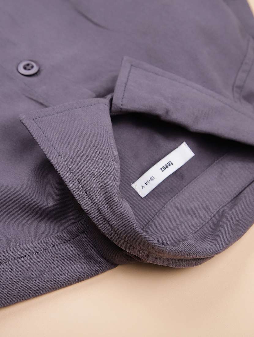 boys solid collared long sleeve shirt - 22187286 -  Standard Image - 2