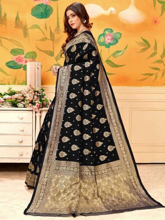 women self design kanjivaram saree with blouse - 22187602 -  Standard Image - 2