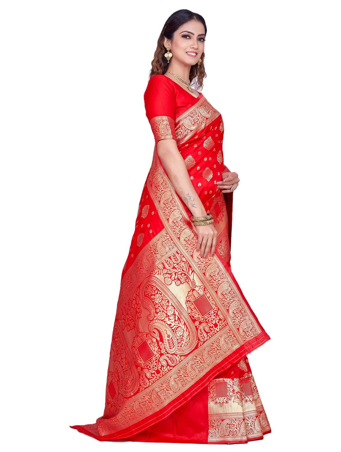 Women Self Design Kanjivaram Saree With Blouse - 22187606 -  Standard Image - 2