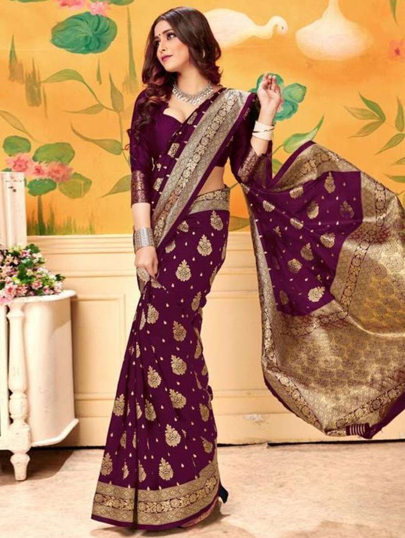 Women Self Design Kanjivaram Saree With Blouse - 22187610 -  Standard Image - 2