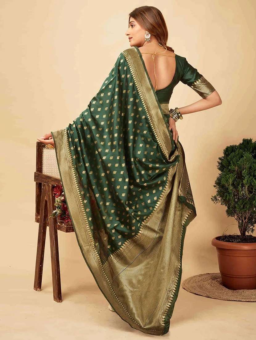women self design kanjivaram saree with blouse - 22187618 -  Standard Image - 2