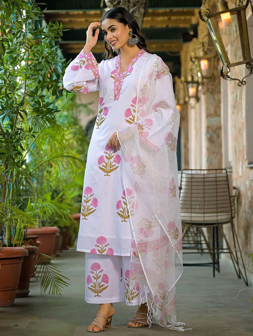 women floral long sleeve kurta pant with dupatta set - 22187660 -  Standard Image - 2