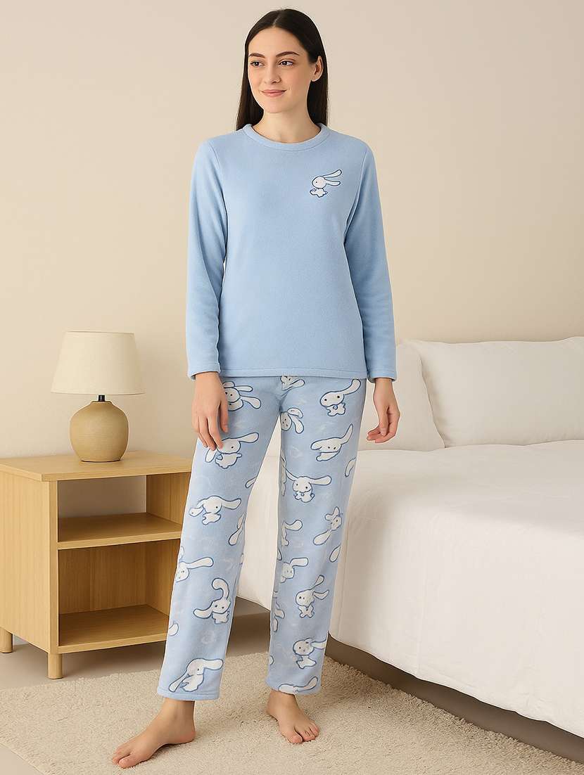 women printed nightwear pyjama set