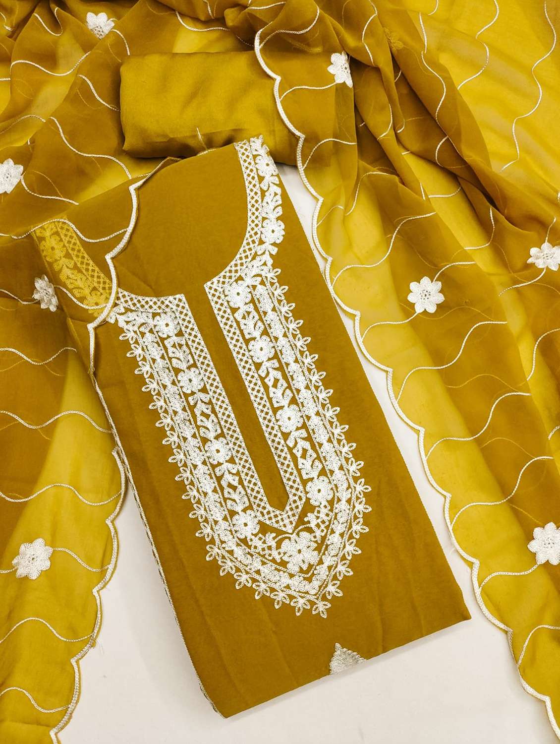 women solid with work embroidered unstitched suit set - 22187740 -  Standard Image - 2