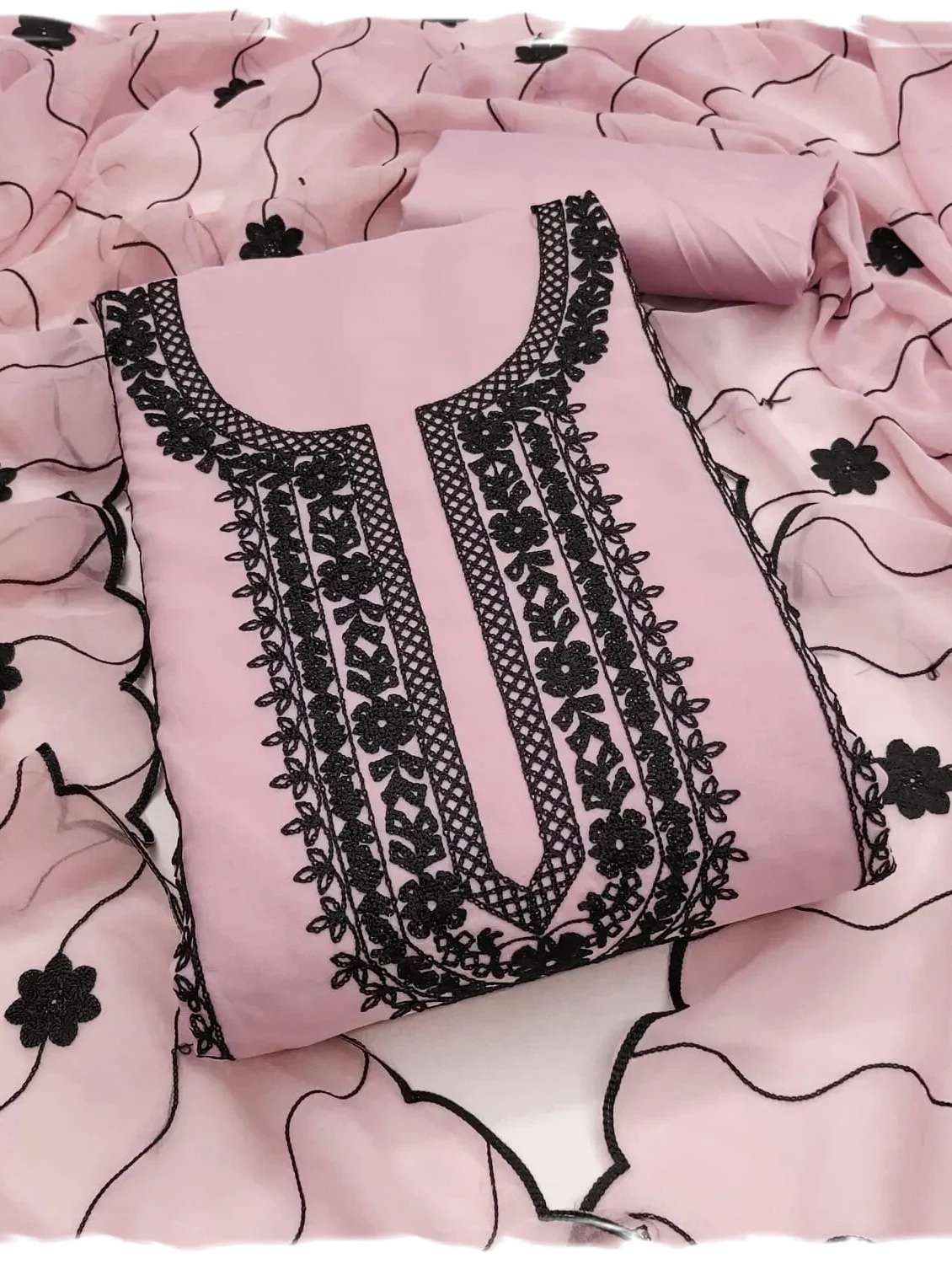 women solid with work embroidered unstitched suit set - 22187742 -  Standard Image - 2