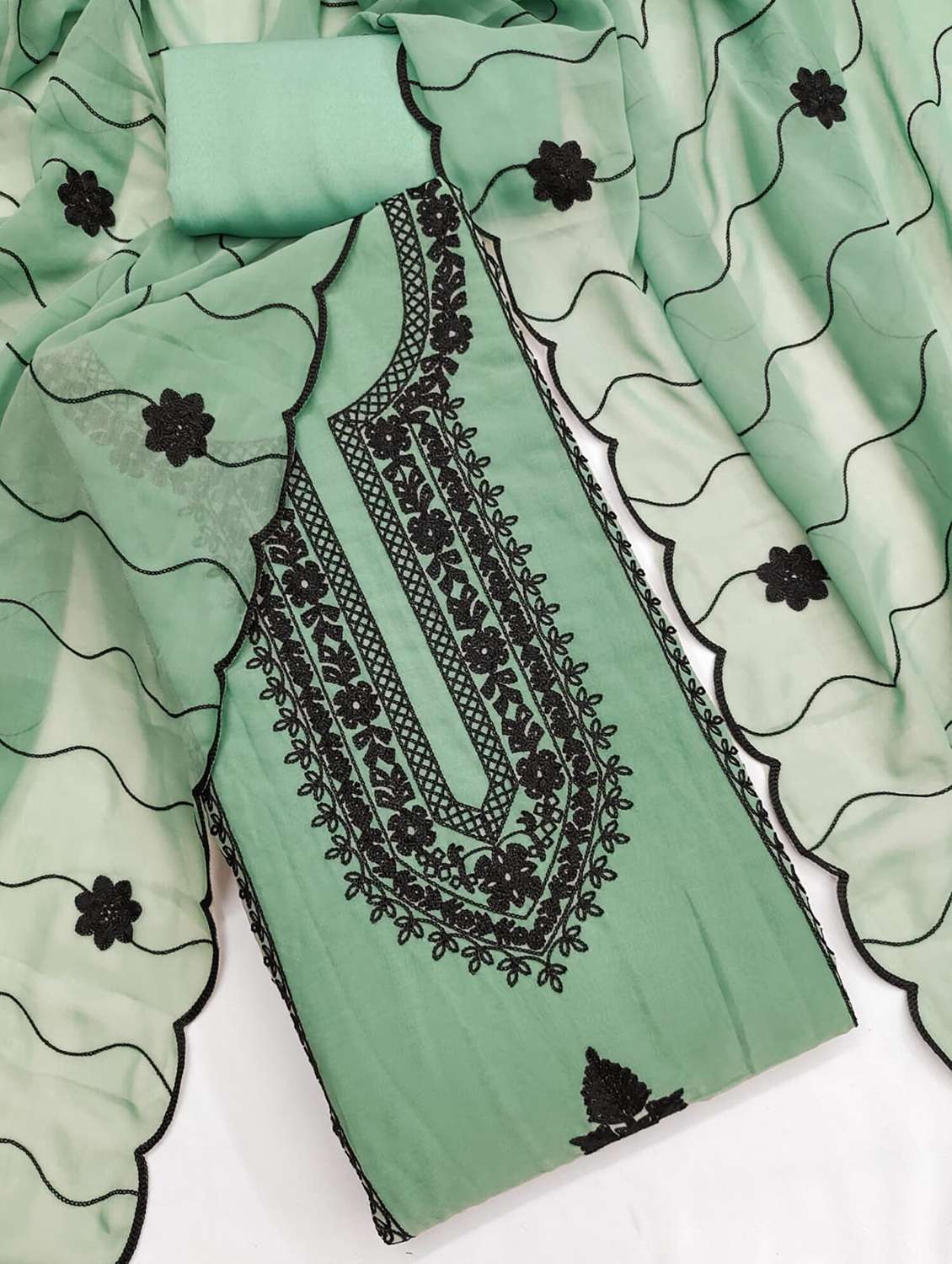 women solid with work embroidered unstitched suit set - 22187743 -  Standard Image - 2