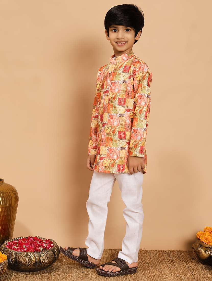 orange rayon kurta sets kurtas & set - 22187770 -  Standard Image - 2