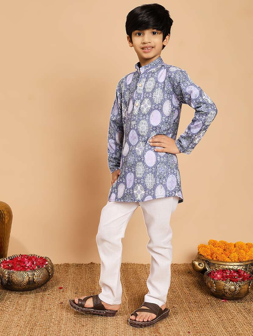 lavender rayon kurta sets kurtas & set - 22187772 -  Standard Image - 2