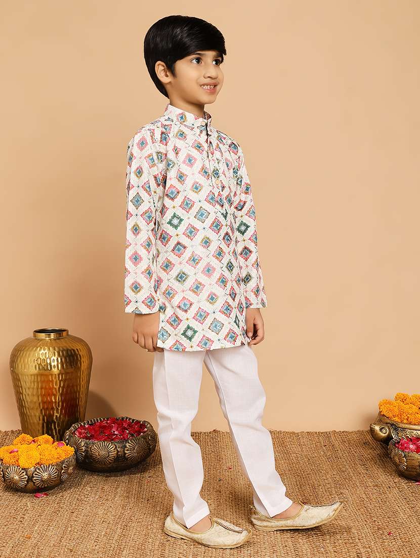 cream rayon kurta sets kurtas & set - 22187774 -  Standard Image - 2