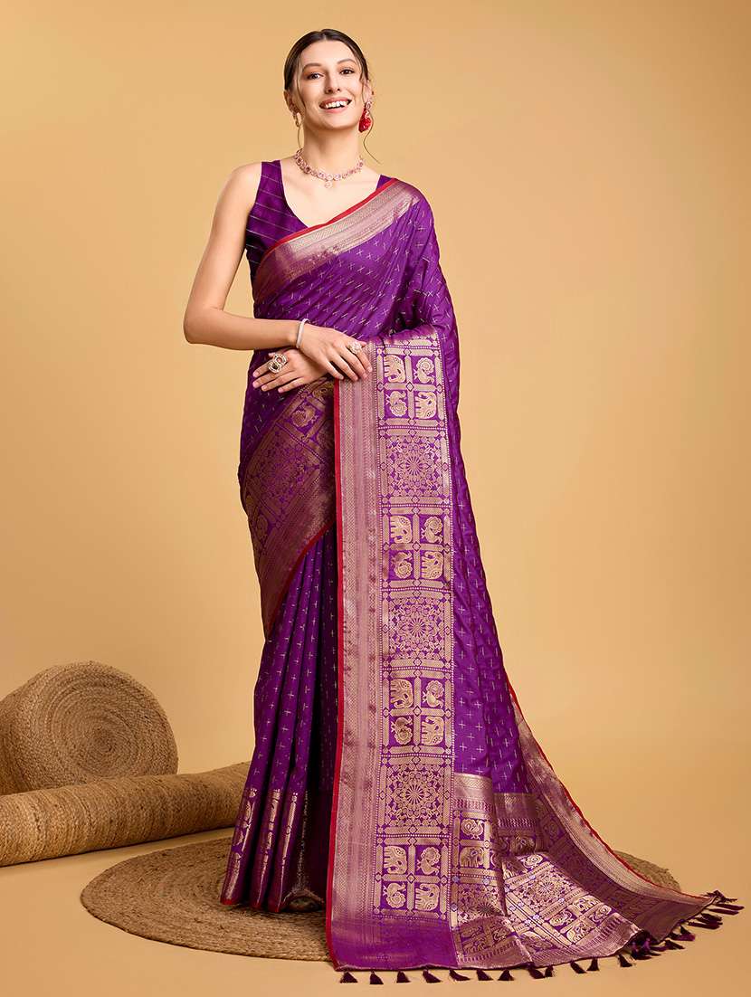 women self design bordered saree with blouse - 22187780 -  Standard Image - 2