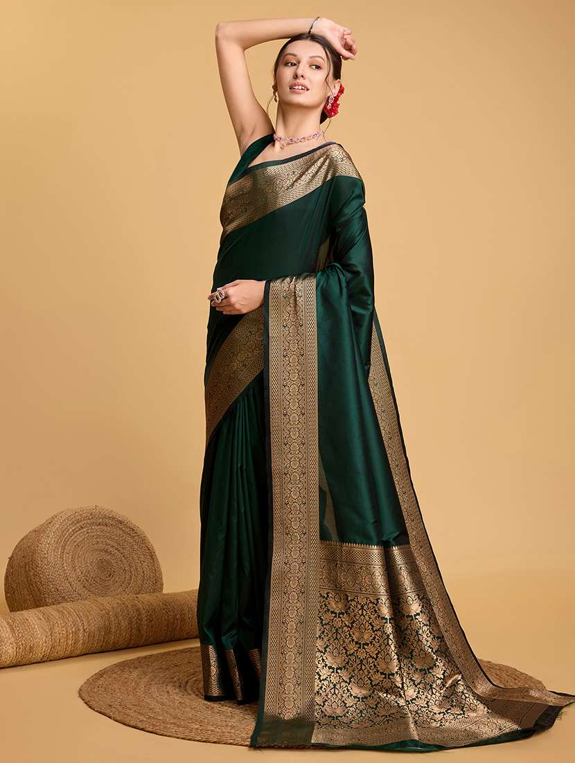 women solid with bordered saree with blouse - 22187784 -  Standard Image - 2