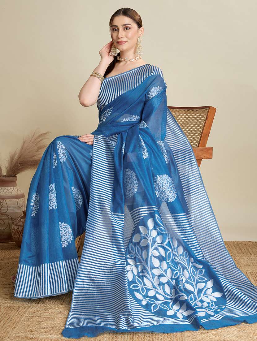 women self design bordered saree with blouse - 22187807 -  Standard Image - 2