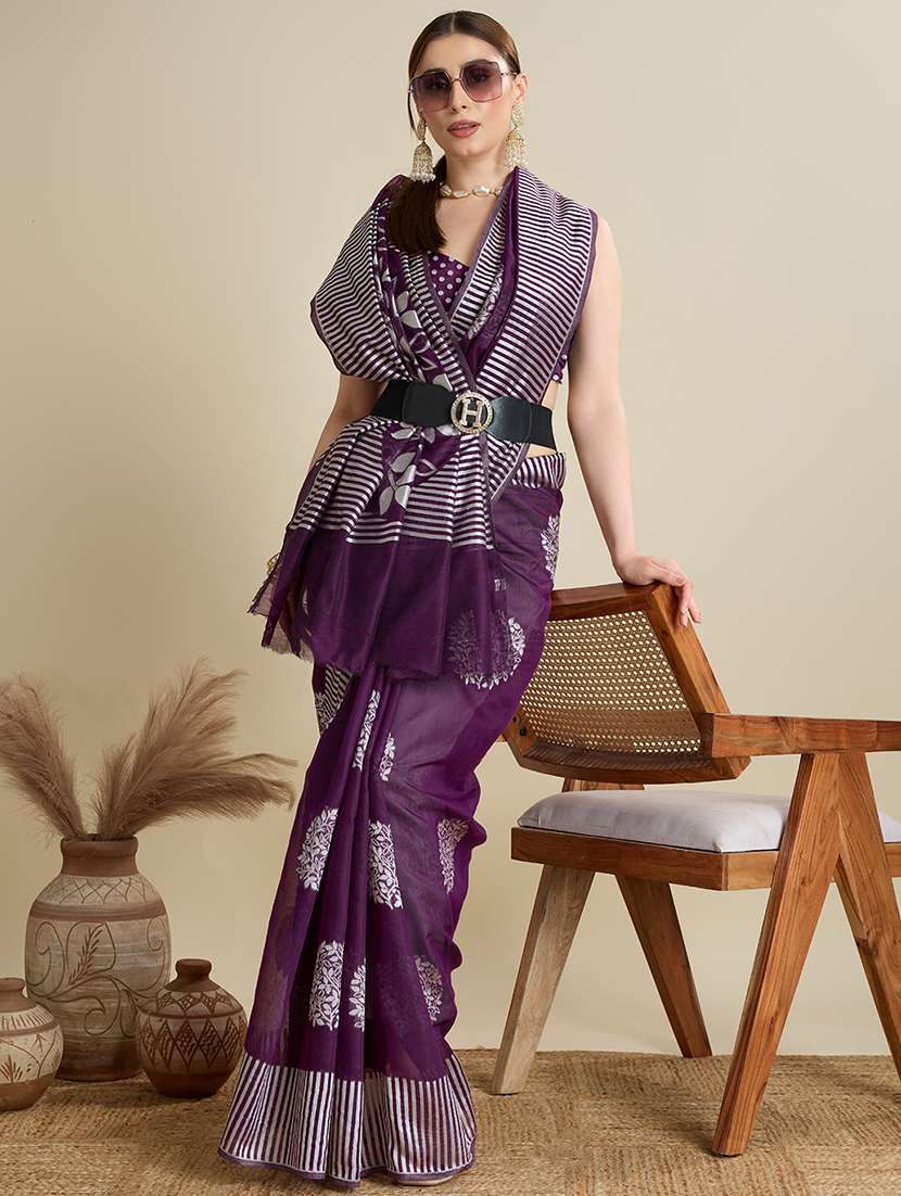 women self design bordered saree with blouse - 22187810 -  Standard Image - 2