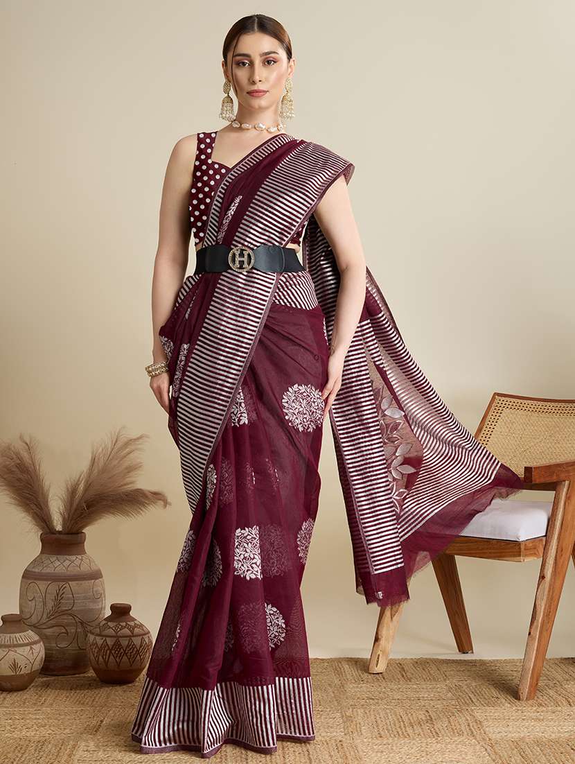 women self design bordered saree with blouse - 22187811 -  Standard Image - 2