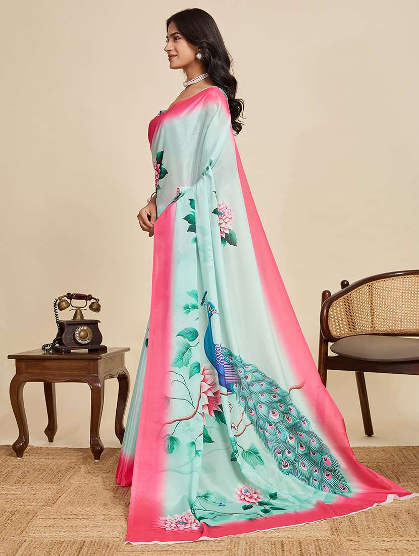 women floral printed saree with blouse - 22187820 -  Standard Image - 2