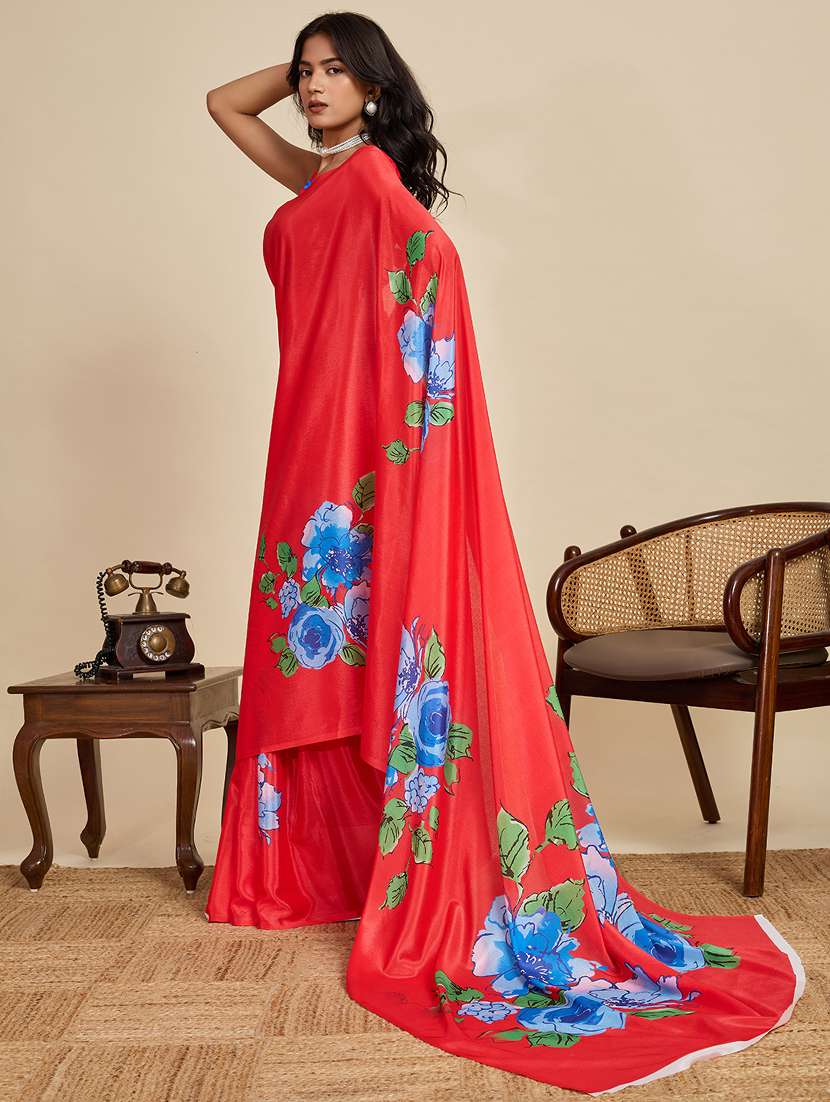 women floral printed saree with blouse - 22187821 -  Standard Image - 2