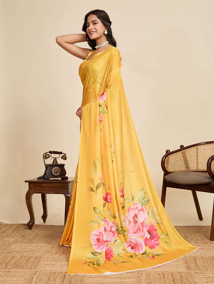 women floral printed saree with blouse - 22187823 -  Standard Image - 2