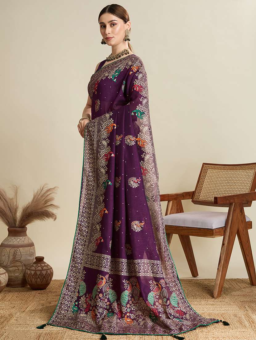 women printed casual wear saree with blouse - 22187829 -  Standard Image - 2