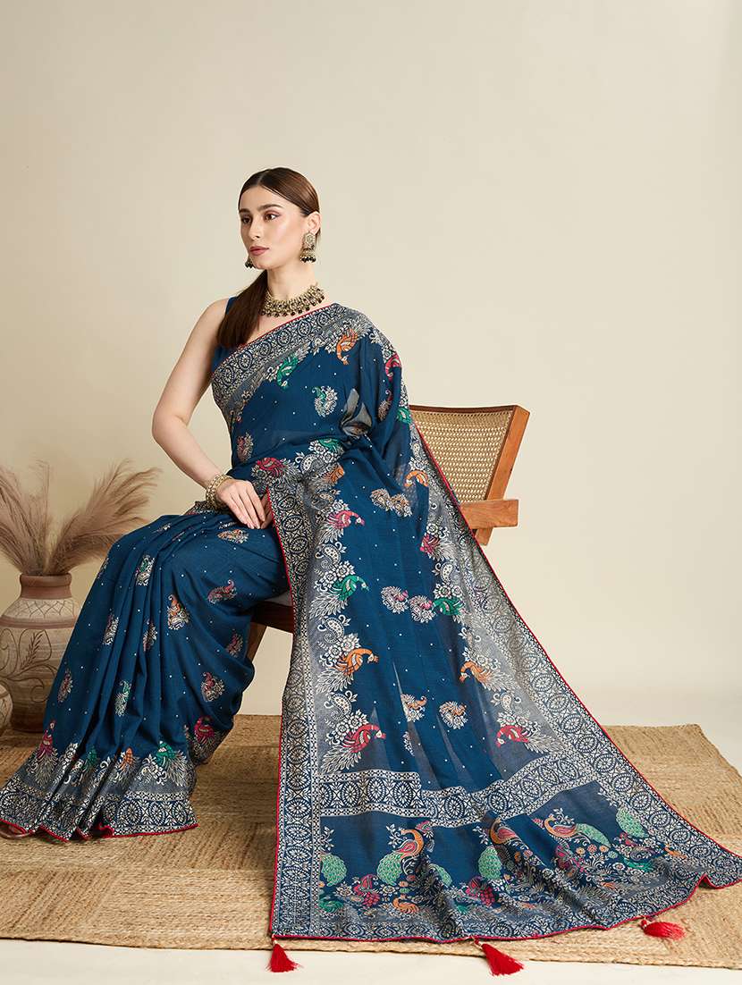 women printed casual wear saree with blouse - 22187830 -  Standard Image - 2