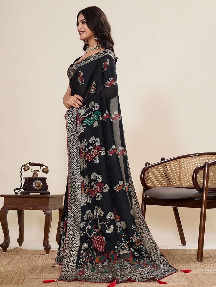 women printed casual wear saree with blouse - 22187832 -  Standard Image - 2