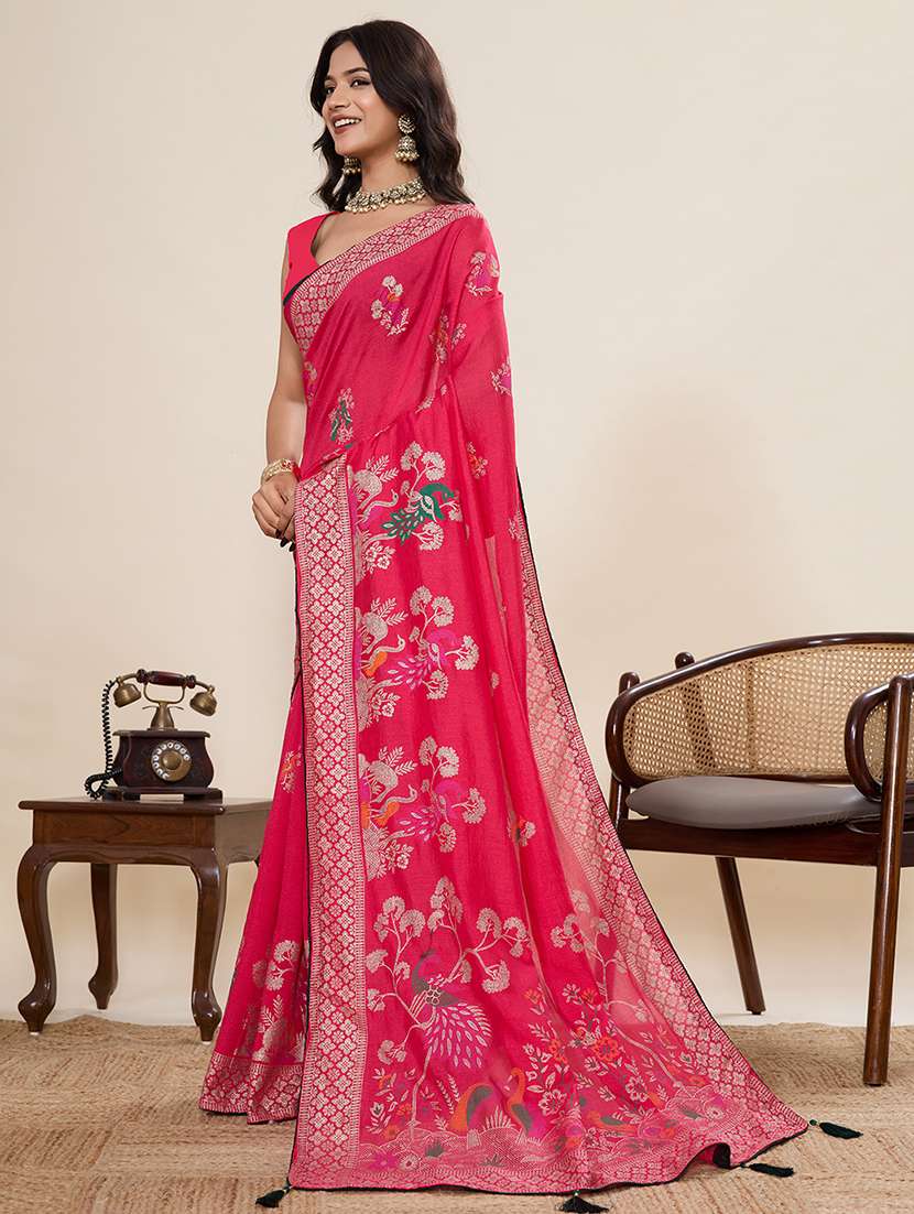 women printed casual wear saree with blouse - 22187835 -  Standard Image - 2