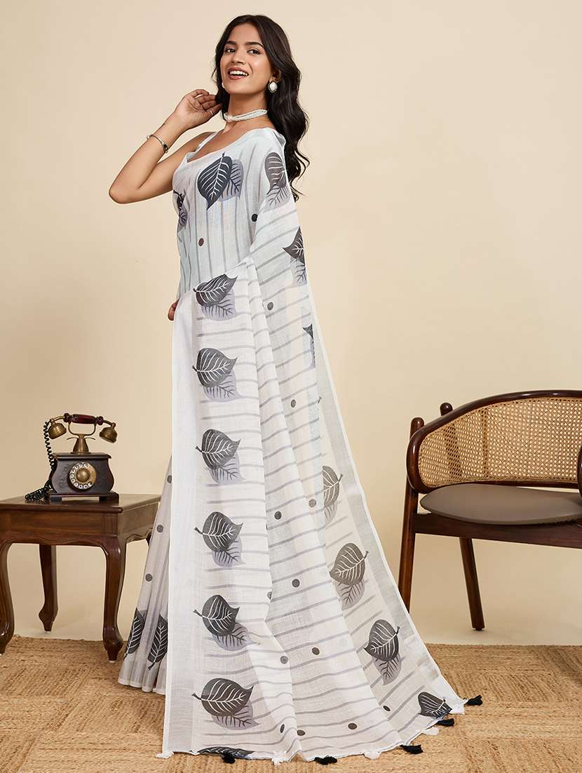 women printed casual wear saree with blouse - 22187847 -  Standard Image - 2