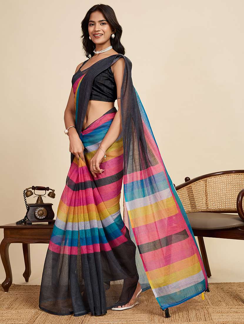 women printed casual wear saree with blouse - 22187848 -  Standard Image - 2