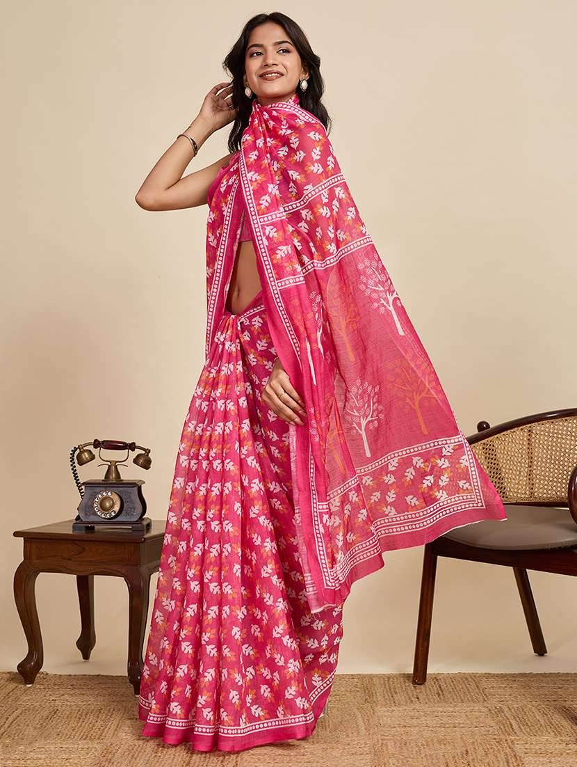 women printed casual wear saree with blouse - 22187849 -  Standard Image - 2