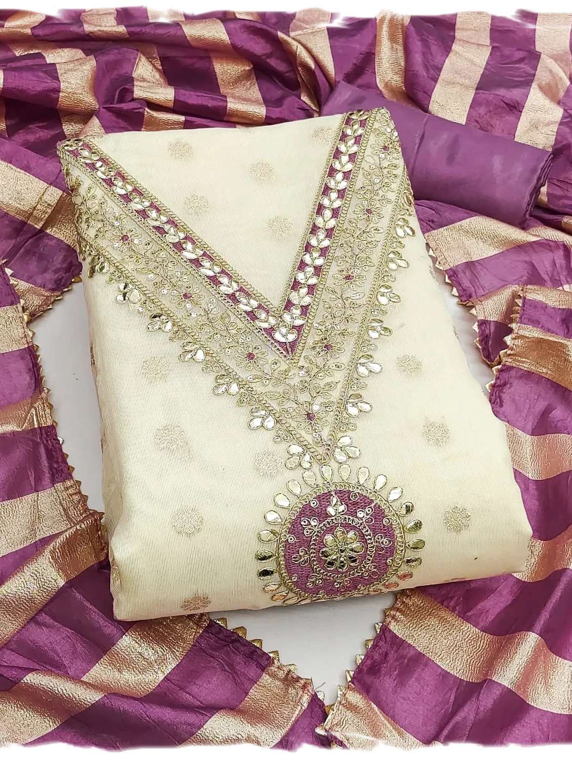 women self design embroidered unstitched suit set - 22187857 -  Standard Image - 2