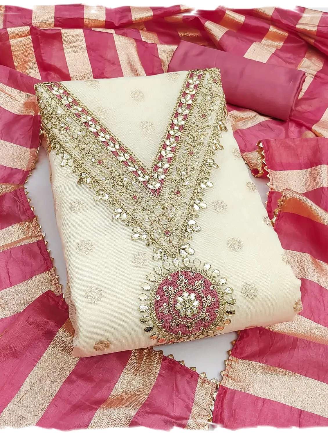 women self design embroidered unstitched suit set - 22187860 -  Standard Image - 2