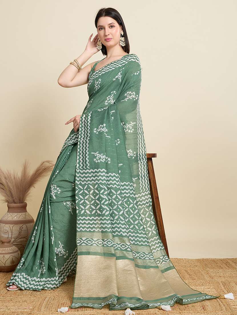 women printed casual wear saree with blouse - 22187862 -  Standard Image - 2