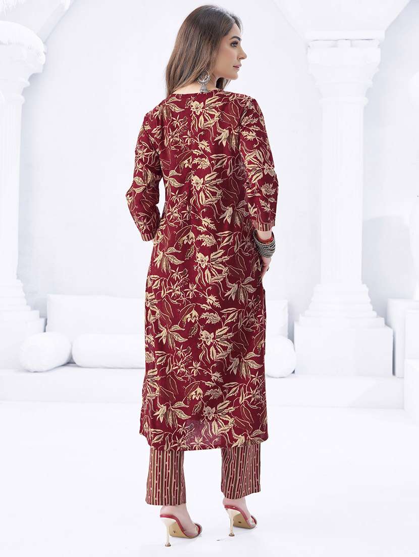 women floral printed three quarter sleeve kurta pant with dupatta set - 22205715 -  Standard Image - 2