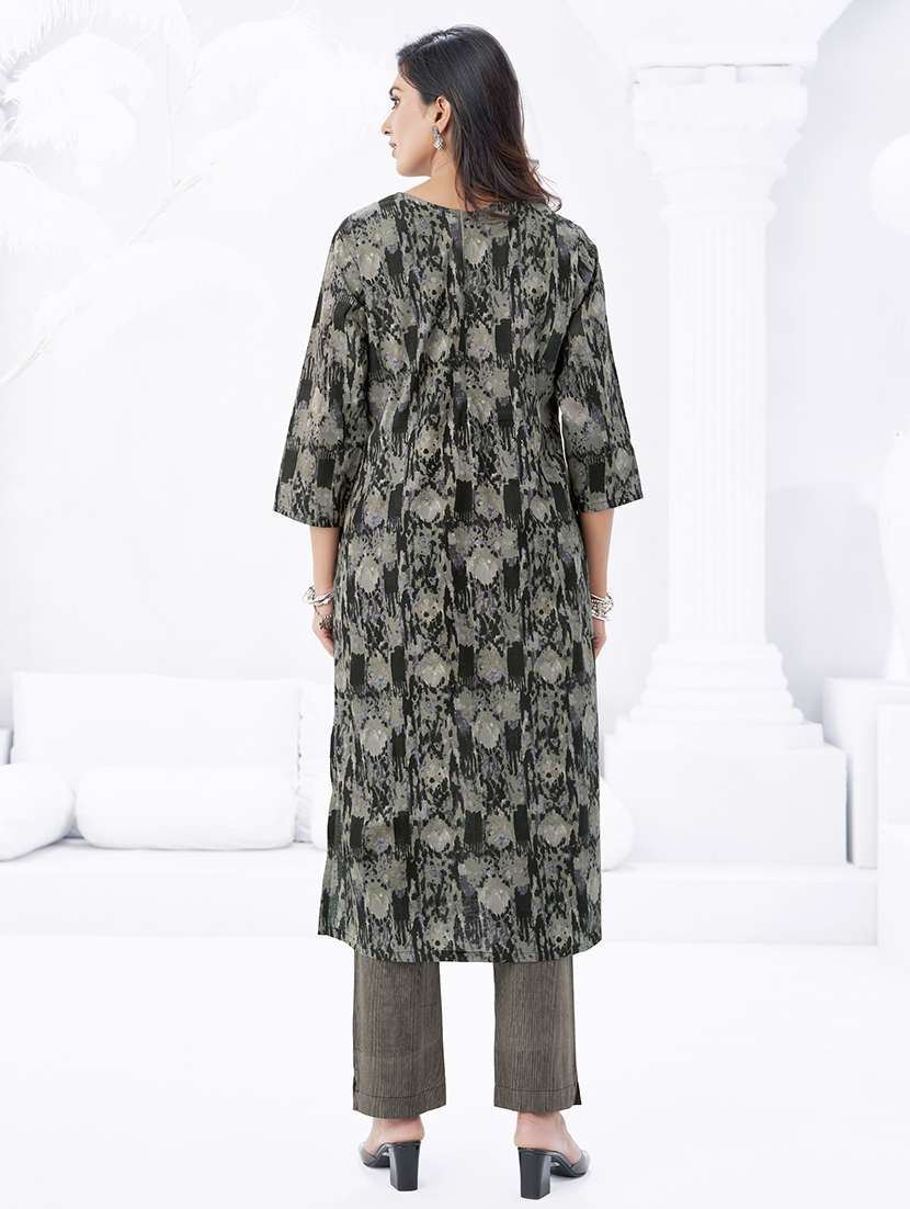 women printed three quarter sleeve kurta pant with dupatta set - 22205717 -  Standard Image - 2