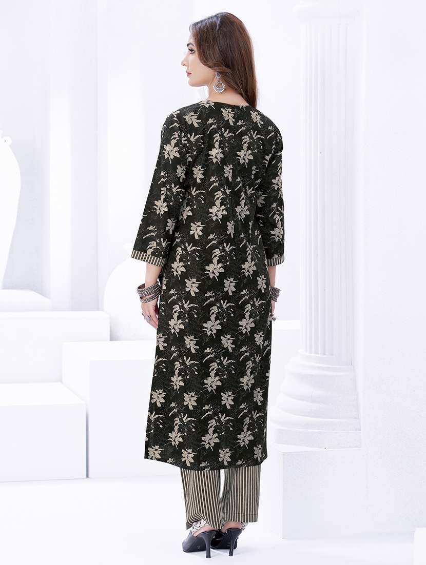 women printed three quarter sleeve kurta pant with dupatta set - 22205729 -  Standard Image - 2