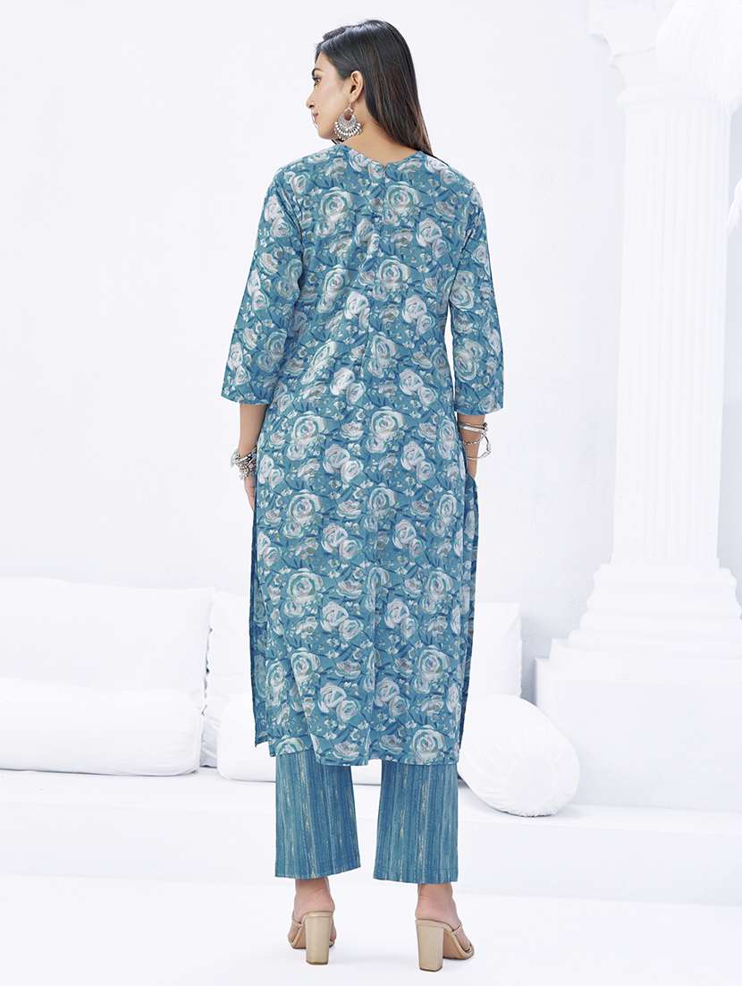 women floral printed three quarter sleeve kurta pant with dupatta set - 22205739 -  Standard Image - 2