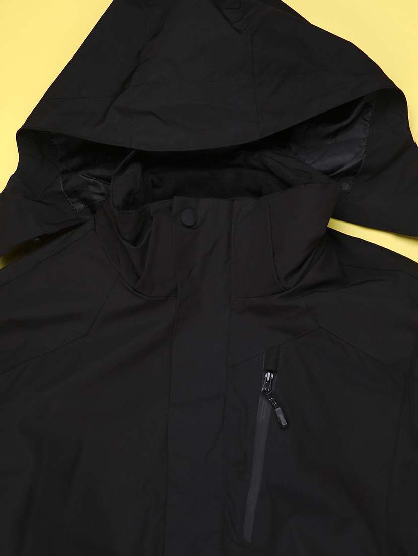 men solid hooded windcheater jacket - 22217087 -  Standard Image - 2