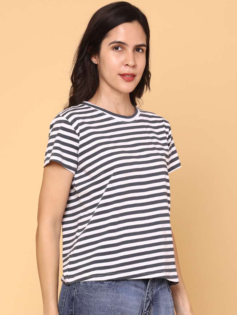 women striped short sleeve t-shirt - 22217110 -  Standard Image - 2