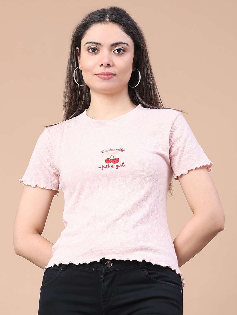peach cotton regular tshirt - 22217118 -  Standard Image - 2