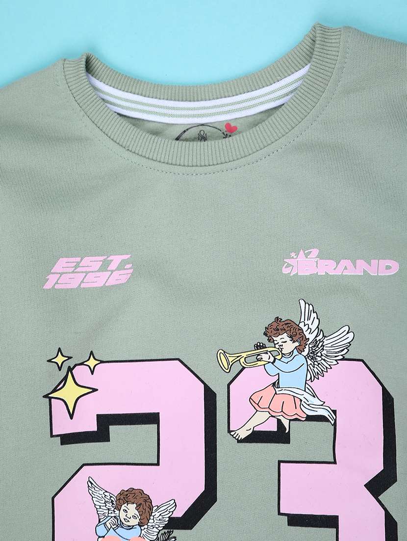 girls typographic long sleeve sweatshirt - 22217162 -  Standard Image - 2