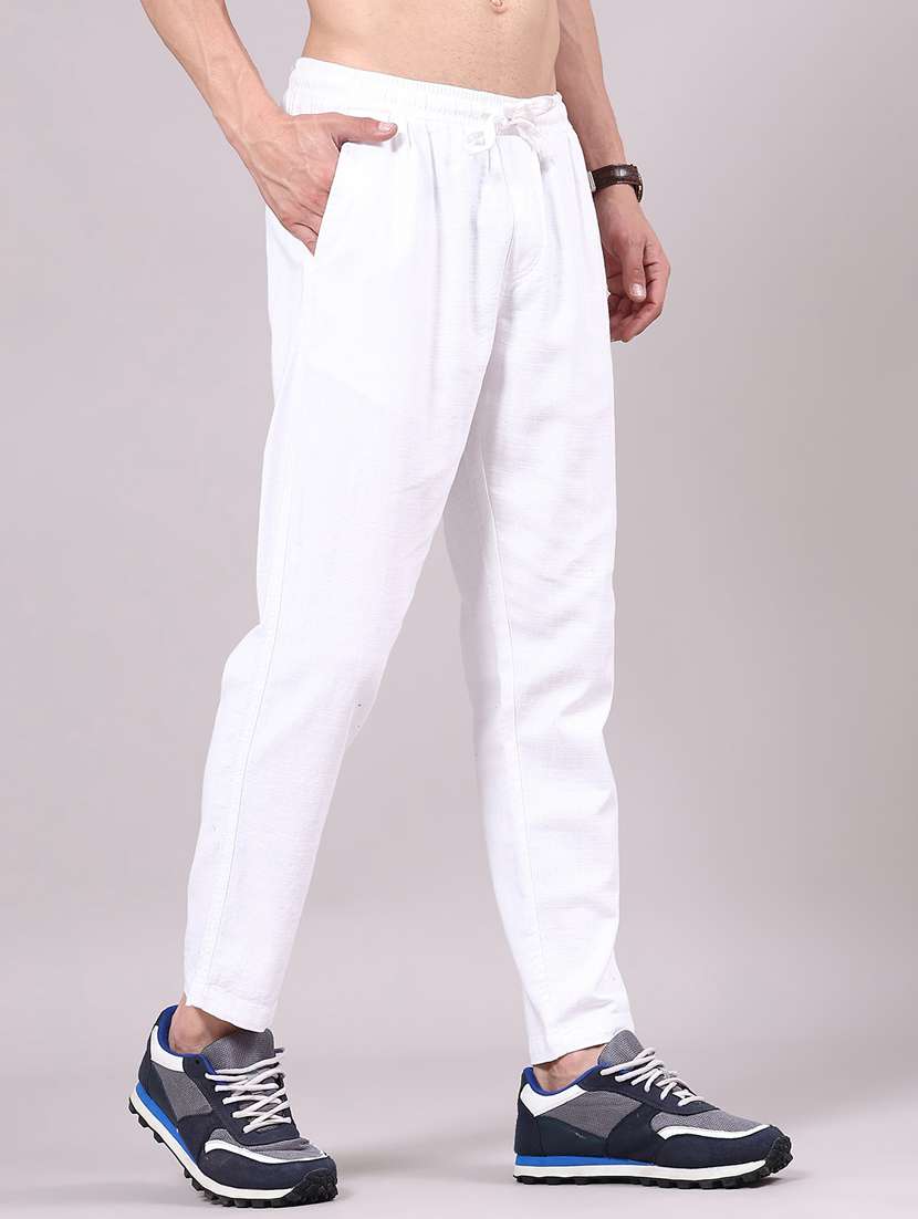 men solid mid rise chinos casual trouser - 22217165 -  Standard Image - 2